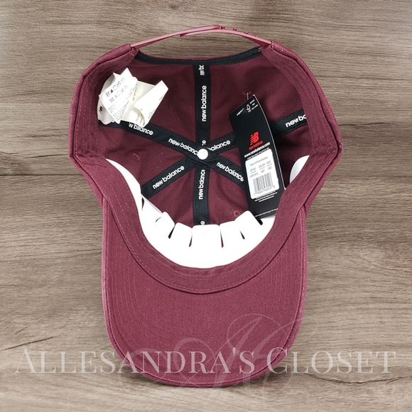 BUNDLE - 2 New Balance Hats Caps Snapback 6 Panel V990 Block N - Navy & Burgundy - Picture 7 of 13